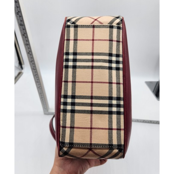 Burberry Red Crossbody Bag with Classic Check Pattern - Picture 5 of 15